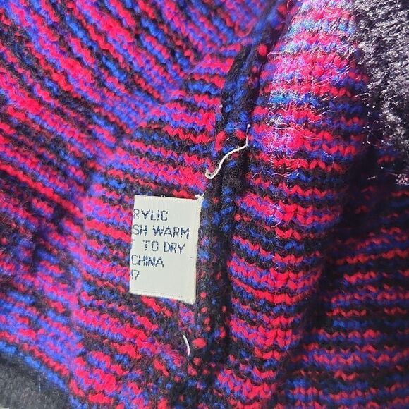 Vintage Y2K 90s TALLY-HO Women's Cardigan Sweater Coatigan Tartan Plaid - Picture 7 of 10